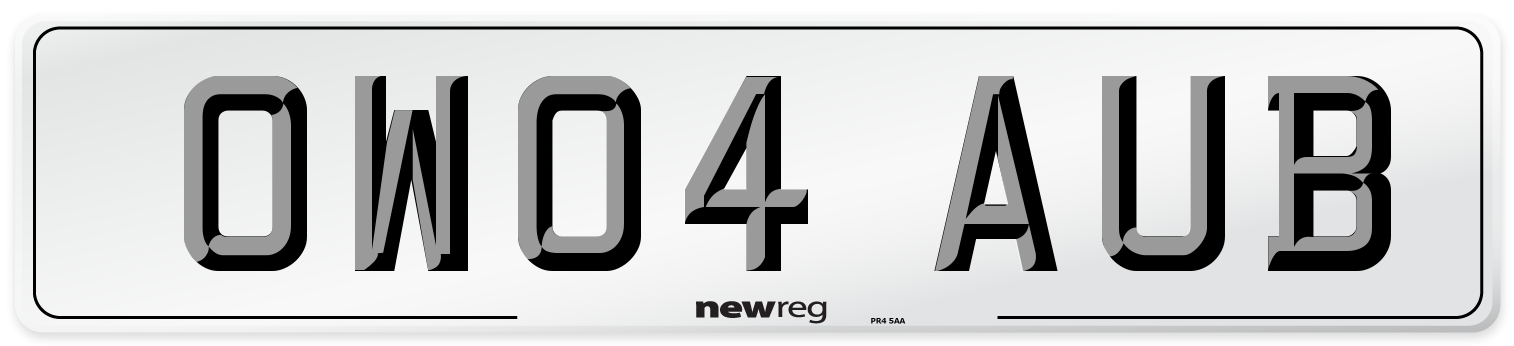 OW04 AUB Number Plate from New Reg